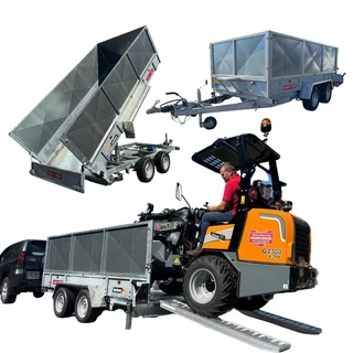 Variant 3517 MT Machinetransporter en Kipper in 1 Alu Oprijrampen 360x170x30 3500kg